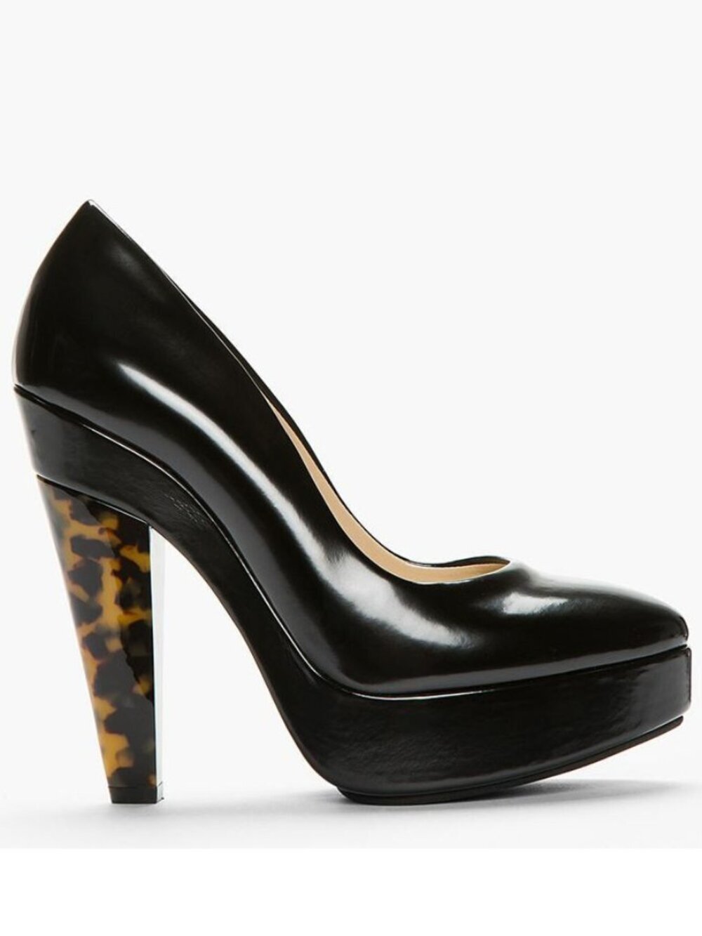 Stella McCartney Black Tortoise Shell Platforms Size 37.5